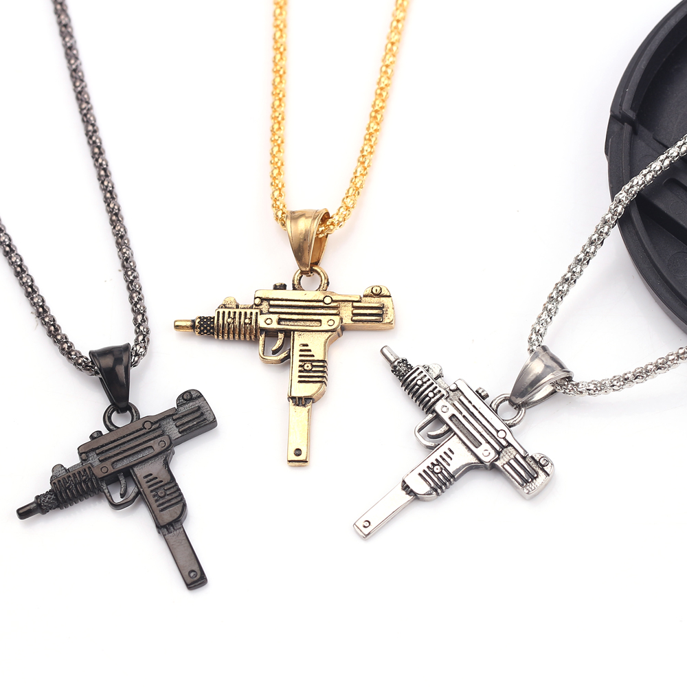 Men'S Accessories Fashion - قلادة على شكل مسدس أوزي -