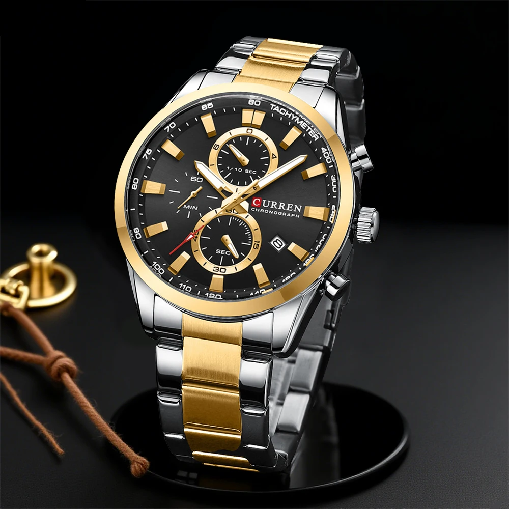 Men'S Accessories Fashion - CURREN ساعات كوارتز كرونو رياضية كاجوال