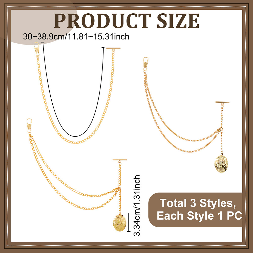 سلسلة ساعة جيب نحاسية بثلاثة ت - مراجعة Men Accessories Locket وسعره