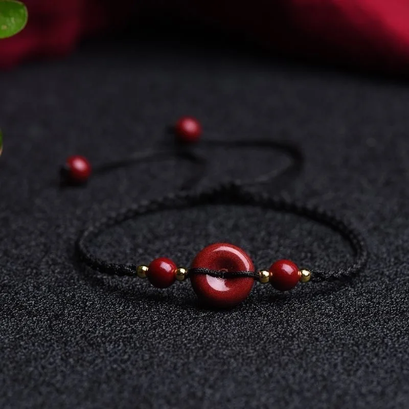تخصيص الطبيعية الأحمر سينابار  - مراجعة Bracelet Beaded Men وسعره