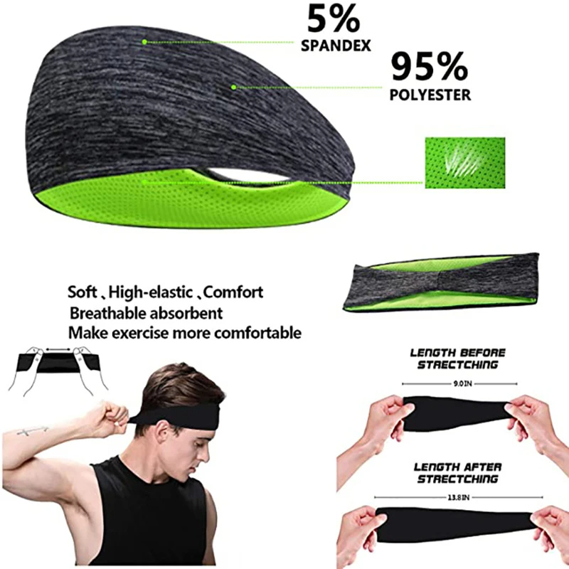 3 قطع من عصابة الرأس للرجال وا - مراجعة Men'S Yoga Accessories وسعره