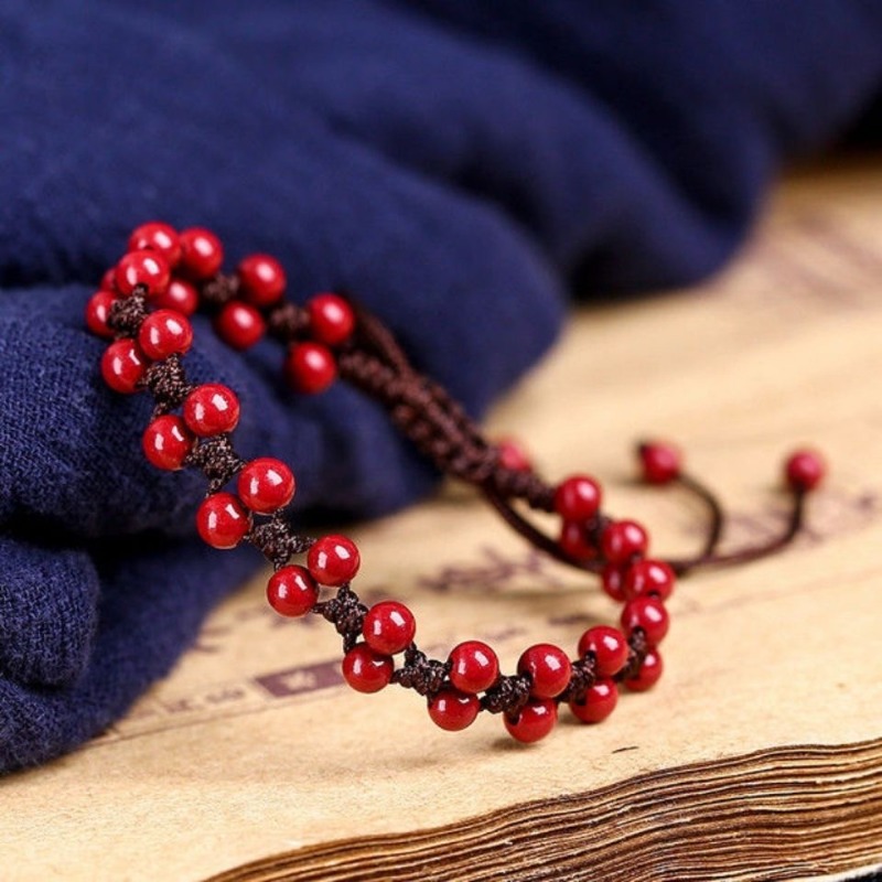 سوار سينابار أحمر طبيعي للرجال - مراجعة Bracelet Beaded Men وسعره